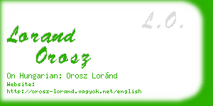 lorand orosz business card