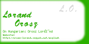 lorand orosz business card